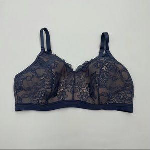 Torrid Blue Grey Padded Lace Bralette with Back Clasp